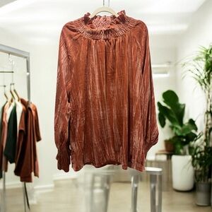 First Love Rust Velvet Blouse